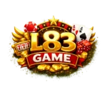 L83 Game logo with golden text, casino chips, cards, dice, slot machine, and gold coins on a dark background.